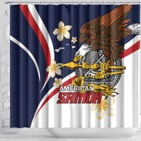 Personalized American Samoa Shower Curtain Amerika Samoa Bald Eagle