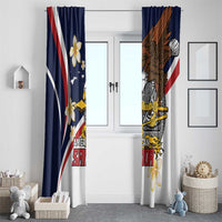 Personalized American Samoa Window Curtain Amerika Samoa Bald Eagle