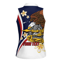 Personalized American Samoa Women Sleeveless Polo Shirt Amerika Samoa Bald Eagle LT01 - Polynesian Pride