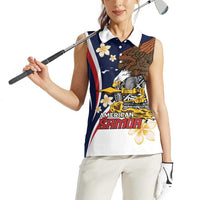 Personalized American Samoa Women Sleeveless Polo Shirt Amerika Samoa Bald Eagle LT01 - Polynesian Pride