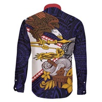 American Samoa Eagle Kava Bowl Family Matching Mermaid Dress and Hawaiian Shirt Plumeria Polynesian Pattern