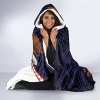 American Samoa Eagle Kava Bowl Hooded Blanket Plumeria Polynesian Pattern
