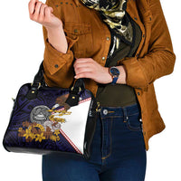 American Samoa Eagle Kava Bowl Shoulder Handbag Plumeria Polynesian Pattern