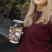 American Samoa Eagle Kava Bowl Tumbler Cup Plumeria Polynesian Pattern