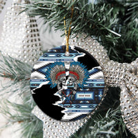 Native American Chief Skull With Axe Ceramic Ornament - Polynesian Pride