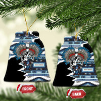 Native American Chief Skull With Axe Ceramic Ornament - Polynesian Pride