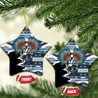 Native American Chief Skull With Axe Ceramic Ornament - Polynesian Pride