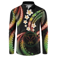 Hawaii Map Kanaka Maoli Button Sweatshirt Fantastic Frangipani Reggae