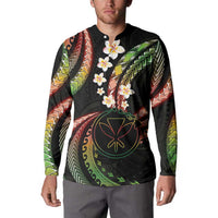 Hawaii Map Kanaka Maoli Button Sweatshirt Fantastic Frangipani Reggae