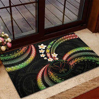 Hawaii Map Kanaka Maoli Rubber Doormat Fantastic Frangipani Reggae