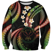 Hawaii Map Kanaka Maoli Sweatshirt Fantastic Frangipani Reggae