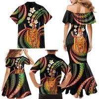 Hawaii King Kamehameha Family Matching Mermaid Dress and Hawaiian Shirt Fantastic Plumeria Reggae