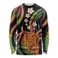 Hawaii King Kamehameha Long Sleeve Shirt Fantastic Plumeria Reggae