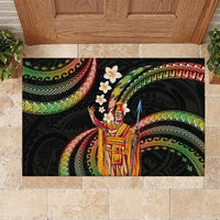 Hawaii King Kamehameha Rubber Doormat Fantastic Plumeria Reggae
