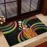 Hawaii King Kamehameha Rubber Doormat Fantastic Plumeria Reggae