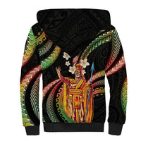 Hawaii King Kamehameha Sherpa Hoodie Fantastic Plumeria Reggae
