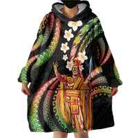 Hawaii King Kamehameha Wearable Blanket Hoodie Fantastic Plumeria Reggae LT01 - Polynesian Pride