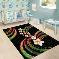 Hawaii Plumeria Reggae Area Rug Polynesian Pattern