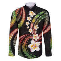 Hawaii Plumeria Reggae Family Matching Puletasi and Hawaiian Shirt Polynesian Pattern