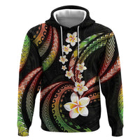 Hawaii Plumeria Reggae Hoodie Polynesian Pattern LT01 Pullover Hoodie Reggae - Polynesian Pride