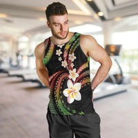 Hawaii Plumeria Reggae Men Tank Top Polynesian Pattern