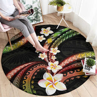 Hawaii Plumeria Reggae Round Carpet Polynesian Pattern