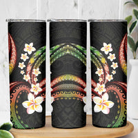 Hawaii Plumeria Reggae Skinny Tumbler Polynesian Pattern