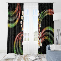 Hawaii Plumeria Reggae Window Curtain Polynesian Pattern