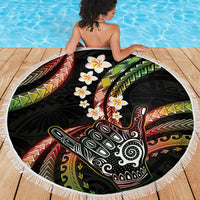 Hawaii Shaka Sign Beach Blanket Fantastic Frangipani Reggae