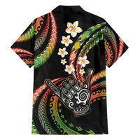 Hawaii Shaka Sign Family Matching Off Shoulder Maxi Dress and Hawaiian Shirt Fantastic Frangipani Reggae