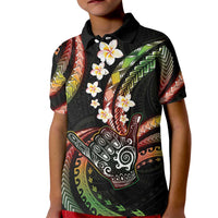 Hawaii Shaka Sign Kid Polo Shirt Fantastic Frangipani Reggae
