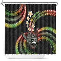 Hawaii Shaka Sign Shower Curtain Fantastic Frangipani Reggae