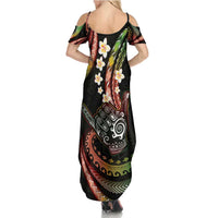 Hawaii Shaka Sign Summer Maxi Dress Fantastic Frangipani Reggae