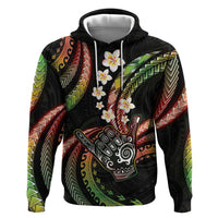 Hawaii Shaka Sign Zip Hoodie Fantastic Frangipani Reggae