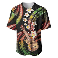 Hawaiian Ukulele Baseball Jersey Jawaiian Fantastic Plumeria