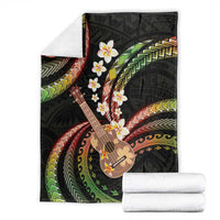 Hawaiian Ukulele Blanket Jawaiian Fantastic Plumeria