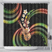 Hawaiian Ukulele Shower Curtain Jawaiian Fantastic Plumeria