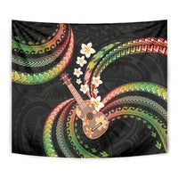 Hawaiian Ukulele Tapestry Jawaiian Fantastic Plumeria