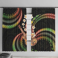 Hawaiian Ukulele Window Curtain Jawaiian Fantastic Plumeria