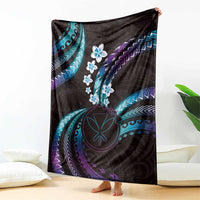Hawaii Map Kanaka Maoli Blanket Fantastic Frangipani Amethyst Gradient