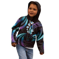 Hawaii Map Kanaka Maoli Kid Hoodie Fantastic Frangipani Amethyst Gradient
