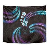 Hawaii Map Kanaka Maoli Tapestry Fantastic Frangipani Amethyst Gradient