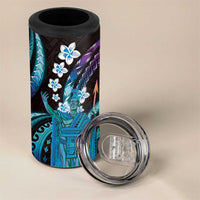 Hawaii King Kamehameha 4 in 1 Can Cooler Tumbler Fantastic Plumeria Amethyst Gradient
