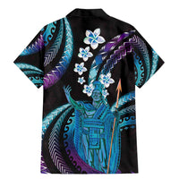 Hawaii King Kamehameha Family Matching Mermaid Dress and Hawaiian Shirt Fantastic Plumeria Amethyst Gradient