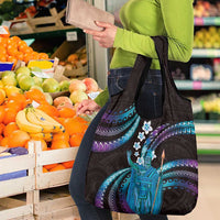 Hawaii King Kamehameha Grocery Bag Fantastic Plumeria Amethyst Gradient