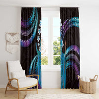Hawaii King Kamehameha Window Curtain Fantastic Plumeria Amethyst Gradient