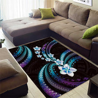 Hawaii Plumeria Area Rug Amethyst Gradient Polynesian Pattern