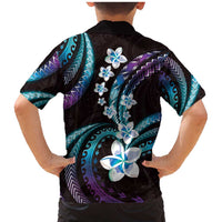 Hawaii Plumeria Family Matching Mermaid Dress and Hawaiian Shirt Amethyst Gradient Polynesian Pattern