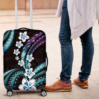 Hawaii Plumeria Luggage Cover Amethyst Gradient Polynesian Pattern