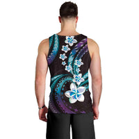 Hawaii Plumeria Men Tank Top Amethyst Gradient Polynesian Pattern